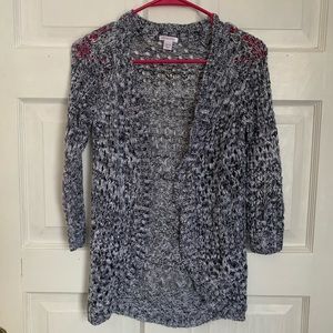 Xhilaration XS 3/4 Sleeve Grey Knit Cardigan